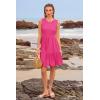 imageWomens Sleeveless Summer Mini Dress Tank Flowy Tiered Short A Line Sundresses Beach Vacation Dresses with PocketsHot Pink
