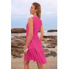 imageWomens Sleeveless Summer Mini Dress Tank Flowy Tiered Short A Line Sundresses Beach Vacation Dresses with PocketsHot Pink
