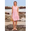 imageWomens Sleeveless Summer Mini Dress Tank Flowy Tiered Short A Line Sundresses Beach Vacation Dresses with PocketsPink