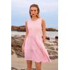 imageWomens Sleeveless Summer Mini Dress Tank Flowy Tiered Short A Line Sundresses Beach Vacation Dresses with PocketsPink