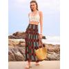 imageWomens Smocked Floral Maxi Skirts 2025 Summer Tube Dresses Flowy Boho Long A line Pleated Beach SkirtMulticolor