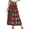 imageWomens Smocked Floral Maxi Skirts 2025 Summer Tube Dresses Flowy Boho Long A line Pleated Beach SkirtMulticolor