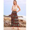 imageWomens Smocked Floral Maxi Skirts 2025 Summer Tube Dresses Flowy Boho Long A line Pleated Beach SkirtMulticolor