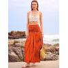 imageWomens Smocked Floral Maxi Skirts 2025 Summer Tube Dresses Flowy Boho Long A line Pleated Beach SkirtOrange