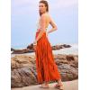 imageWomens Smocked Floral Maxi Skirts 2025 Summer Tube Dresses Flowy Boho Long A line Pleated Beach SkirtOrange