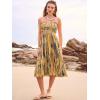 imageWomens Smocked Floral Maxi Skirts 2025 Summer Tube Dresses Flowy Boho Long A line Pleated Beach SkirtYellow