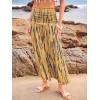 imageWomens Smocked Floral Maxi Skirts 2025 Summer Tube Dresses Flowy Boho Long A line Pleated Beach SkirtYellow