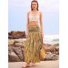 imageWomens Smocked Floral Maxi Skirts 2025 Summer Tube Dresses Flowy Boho Long A line Pleated Beach SkirtYellow