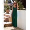 imageWomens Smocked Jumpsuits Casual Loose Sleeveless Wide Leg Long Pant Rompers Dressy One Piece Beach Vacation OutfitsDark Green