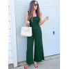 imageWomens Smocked Jumpsuits Casual Loose Sleeveless Wide Leg Long Pant Rompers Dressy One Piece Beach Vacation OutfitsDark Green