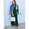 imageWomens Smocked Jumpsuits Casual Loose Sleeveless Wide Leg Long Pant Rompers Dressy One Piece Beach Vacation OutfitsDark Green