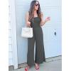 imageWomens Smocked Jumpsuits Casual Loose Sleeveless Wide Leg Long Pant Rompers Dressy One Piece Beach Vacation OutfitsGrey