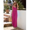 imageWomens Smocked Jumpsuits Casual Loose Sleeveless Wide Leg Long Pant Rompers Dressy One Piece Beach Vacation OutfitsHot Pink
