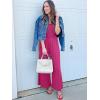 imageWomens Smocked Jumpsuits Casual Loose Sleeveless Wide Leg Long Pant Rompers Dressy One Piece Beach Vacation OutfitsHot Pink