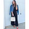 imageWomens Smocked Jumpsuits Casual Loose Sleeveless Wide Leg Long Pant Rompers Dressy One Piece Beach Vacation OutfitsNavy