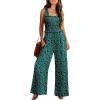 imageWomens Smocked Jumpsuits Casual Loose Sleeveless Wide Leg Long Pant Rompers Dressy One Piece Beach Vacation OutfitsPattern1