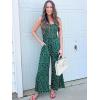 imageWomens Smocked Jumpsuits Casual Loose Sleeveless Wide Leg Long Pant Rompers Dressy One Piece Beach Vacation OutfitsPattern1