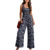 imageWomens Smocked Jumpsuits Casual Loose Sleeveless Wide Leg Long Pant Rompers Dressy One Piece Beach Vacation OutfitsPattern2