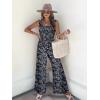 imageWomens Smocked Jumpsuits Casual Loose Sleeveless Wide Leg Long Pant Rompers Dressy One Piece Beach Vacation OutfitsPattern2