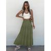 imageWomens Summer Boho Maxi Skirts Smocked High Wasited Flowy Tiered Ruffle A Line Long Beach SkirtArmy Green