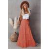 imageWomens Summer Boho Maxi Skirts Smocked High Wasited Flowy Tiered Ruffle A Line Long Beach SkirtCoral