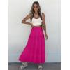 imageWomens Summer Boho Maxi Skirts Smocked High Wasited Flowy Tiered Ruffle A Line Long Beach SkirtHot Pink