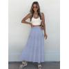 imageWomens Summer Boho Maxi Skirts Smocked High Wasited Flowy Tiered Ruffle A Line Long Beach SkirtLight Blue