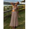 imageWomens Summer Boho Maxi Skirts Smocked High Wasited Flowy Tiered Ruffle A Line Long Beach SkirtLight Brown