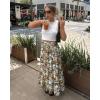 imageWomens Summer Boho Maxi Skirts Smocked High Wasited Flowy Tiered Ruffle A Line Long Beach SkirtMulti Floral