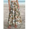 imageWomens Summer Boho Maxi Skirts Smocked High Wasited Flowy Tiered Ruffle A Line Long Beach SkirtMulti Floral
