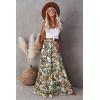 imageWomens Summer Boho Maxi Skirts Smocked High Wasited Flowy Tiered Ruffle A Line Long Beach SkirtMulti Floral