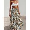 imageWomens Summer Boho Maxi Skirts Smocked High Wasited Flowy Tiered Ruffle A Line Long Beach SkirtMulti Floral