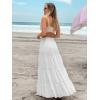 imageWomens Summer Boho Maxi Skirts Smocked High Wasited Flowy Tiered Ruffle A Line Long Beach SkirtWhite