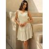 imageWomens Summer Mini Dresses Casual Ruffle Flowy Tiered Sleeveless Sundresses Swing A Line Beach Short DressBeige