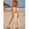 imageWomens Summer Mini Dresses Casual Ruffle Flowy Tiered Sleeveless Sundresses Swing A Line Beach Short DressBeige