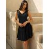 imageWomens Summer Mini Dresses Casual Ruffle Flowy Tiered Sleeveless Sundresses Swing A Line Beach Short DressBlack
