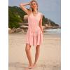 imageWomens Summer Mini Dresses Casual Ruffle Flowy Tiered Sleeveless Sundresses Swing A Line Beach Short DressPink