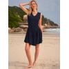 imageWomens Summer Mini Dresses Casual Ruffle Flowy Tiered Sleeveless Sundresses Swing A Line Beach Short DressRoyal Blue