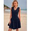 imageWomens Summer Mini Dresses Casual Ruffle Flowy Tiered Sleeveless Sundresses Swing A Line Beach Short DressRoyal Blue