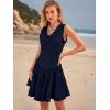 imageWomens Summer Mini Dresses Casual Ruffle Flowy Tiered Sleeveless Sundresses Swing A Line Beach Short DressRoyal Blue