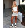 imageWomens Summer Shorts Trendy Ruffle Lace High Waisted Smocked Beach Mini Shorts Y2K Micro Boyshorts Lolita BloomersWhite