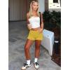 imageWomens Summer Shorts Trendy Ruffle Lace High Waisted Smocked Beach Mini Shorts Y2K Micro Boyshorts Lolita BloomersYellow