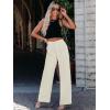 imageWomens Wide Leg Dress Pants High Waisted Business Casual Trousers Dressy Work Office Pants with PocketsBeige