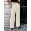 imageWomens Wide Leg Dress Pants High Waisted Business Casual Trousers Dressy Work Office Pants with PocketsBeige