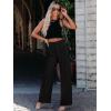 imageWomens Wide Leg Dress Pants High Waisted Business Casual Trousers Dressy Work Office Pants with PocketsBlack