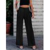 imageWomens Wide Leg Dress Pants High Waisted Business Casual Trousers Dressy Work Office Pants with PocketsBlack