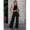 imageWomens Wide Leg Dress Pants High Waisted Business Casual Trousers Dressy Work Office Pants with PocketsBlack