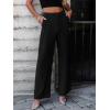 imageWomens Wide Leg Dress Pants High Waisted Business Casual Trousers Dressy Work Office Pants with PocketsBlack