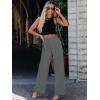 imageWomens Wide Leg Dress Pants High Waisted Business Casual Trousers Dressy Work Office Pants with PocketsDark Grey