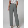 imageWomens Wide Leg Dress Pants High Waisted Business Casual Trousers Dressy Work Office Pants with PocketsDark Grey